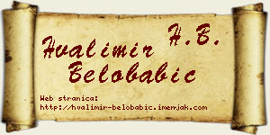 Hvalimir Belobabić vizit kartica